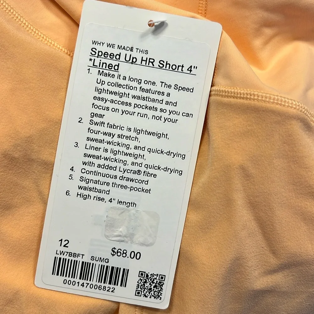 NWT Lululemon Speed Up Shorts - Picture 4 of 4